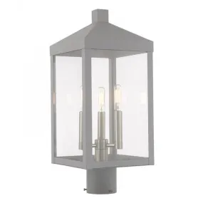 3 Lt Nordic Gray Post Top Lantern