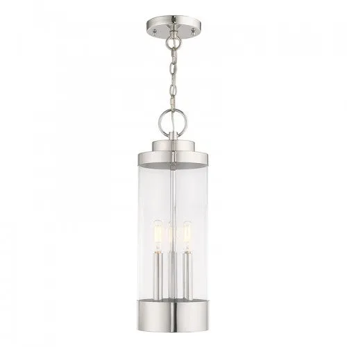 3 Lt Polished Chrome Pendant Lantern