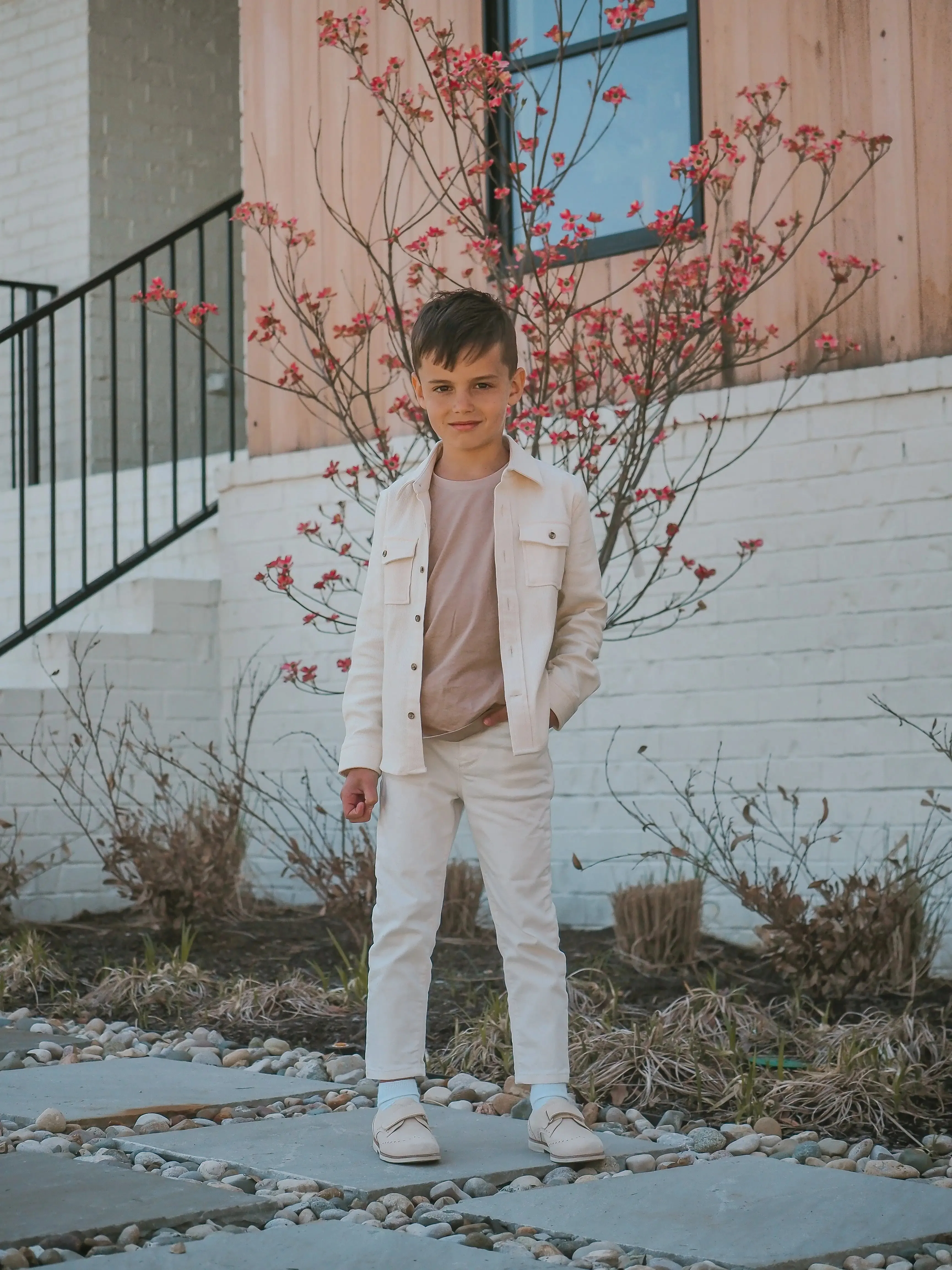 Alexander- Beige Suede Boy Dress Shoes