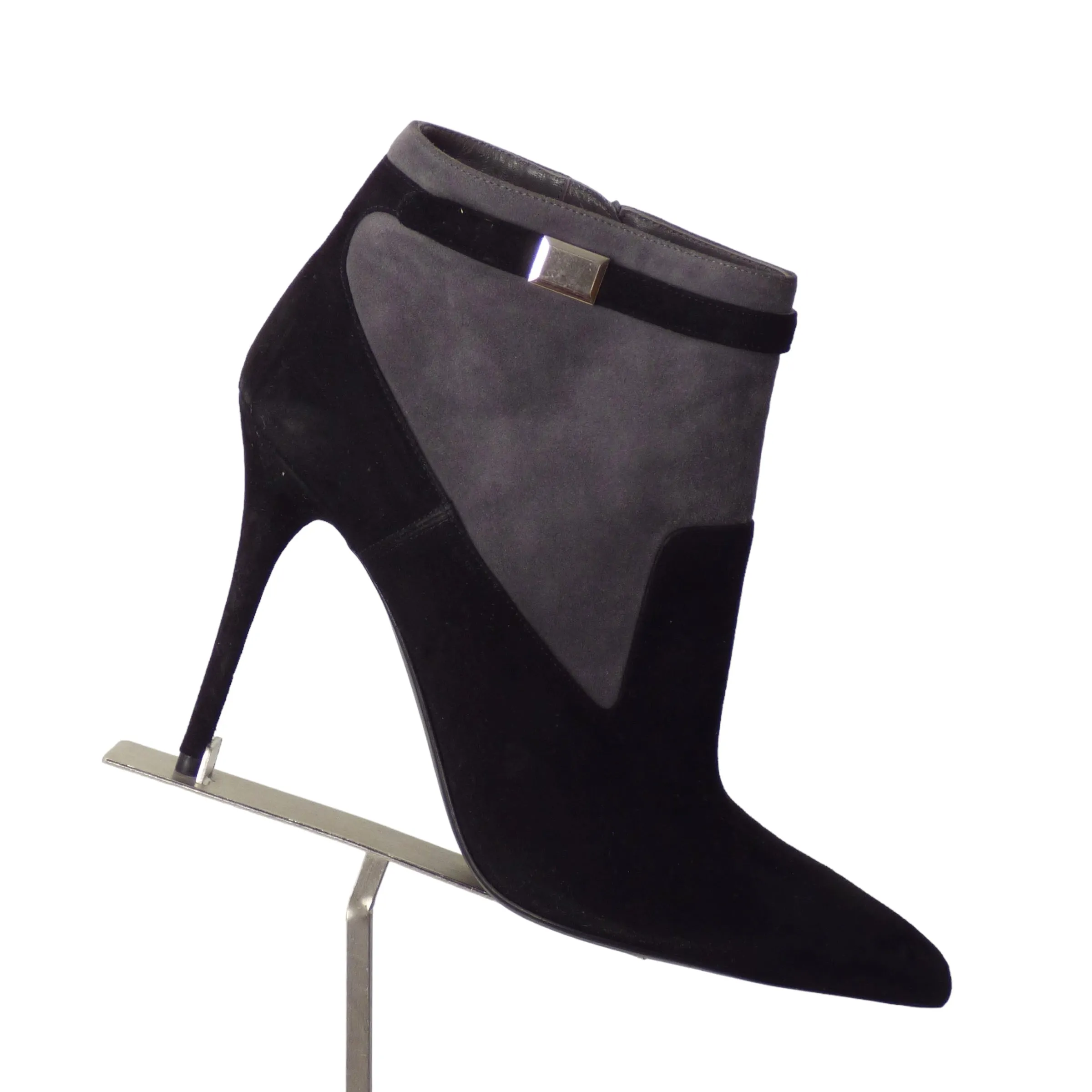 ALEXANDER MCQUEEN- Color Block Suede Booties, Size 39