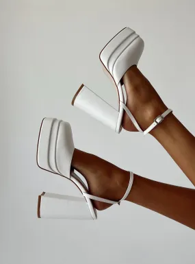 Alto Platform Heels Matte White