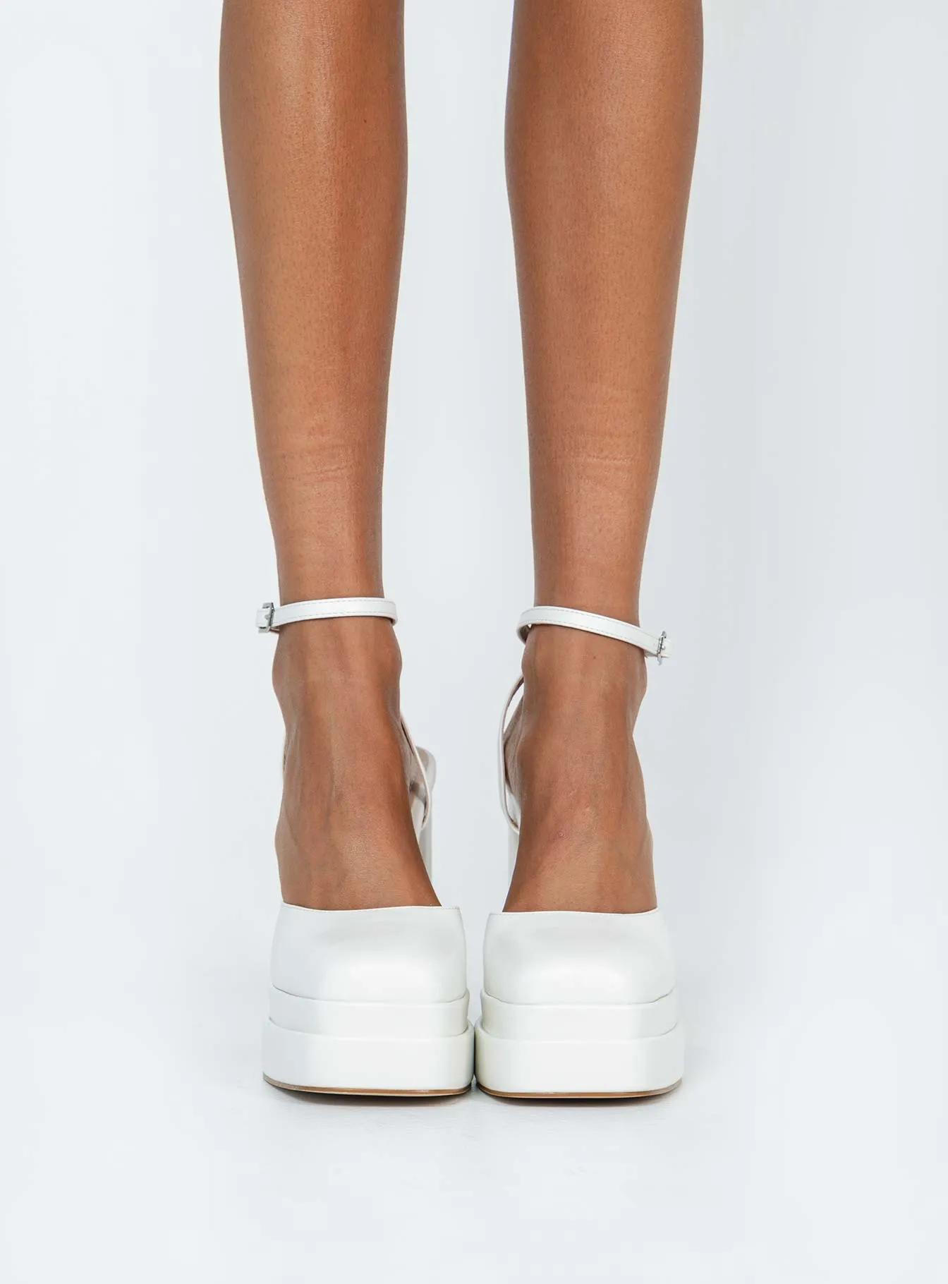 Alto Platform Heels Matte White