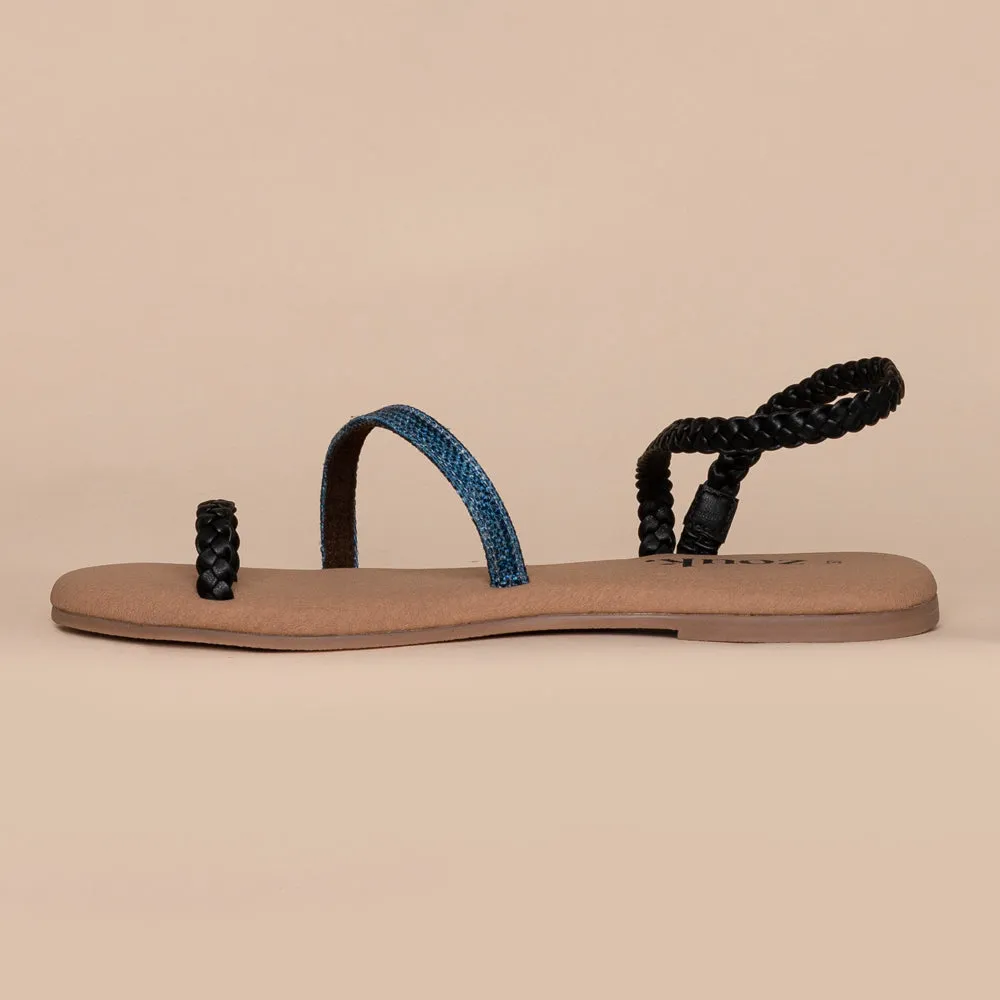 Andaman Marine Black Braided Sandal