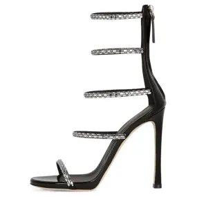 Ankle-Strap Crystal Stilettos