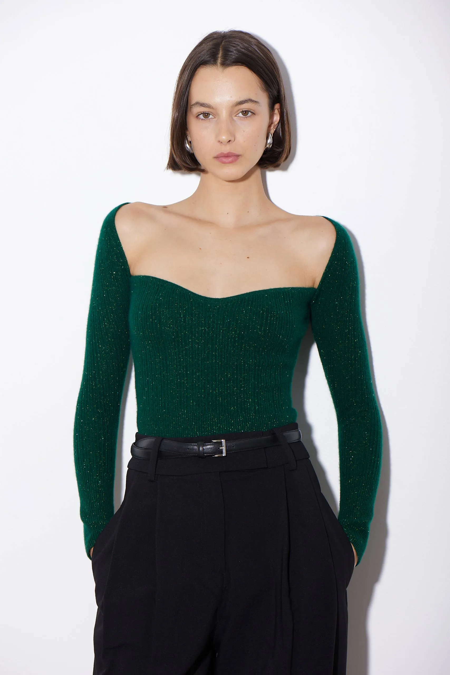 ARLO TOP GREEN CASHMERE