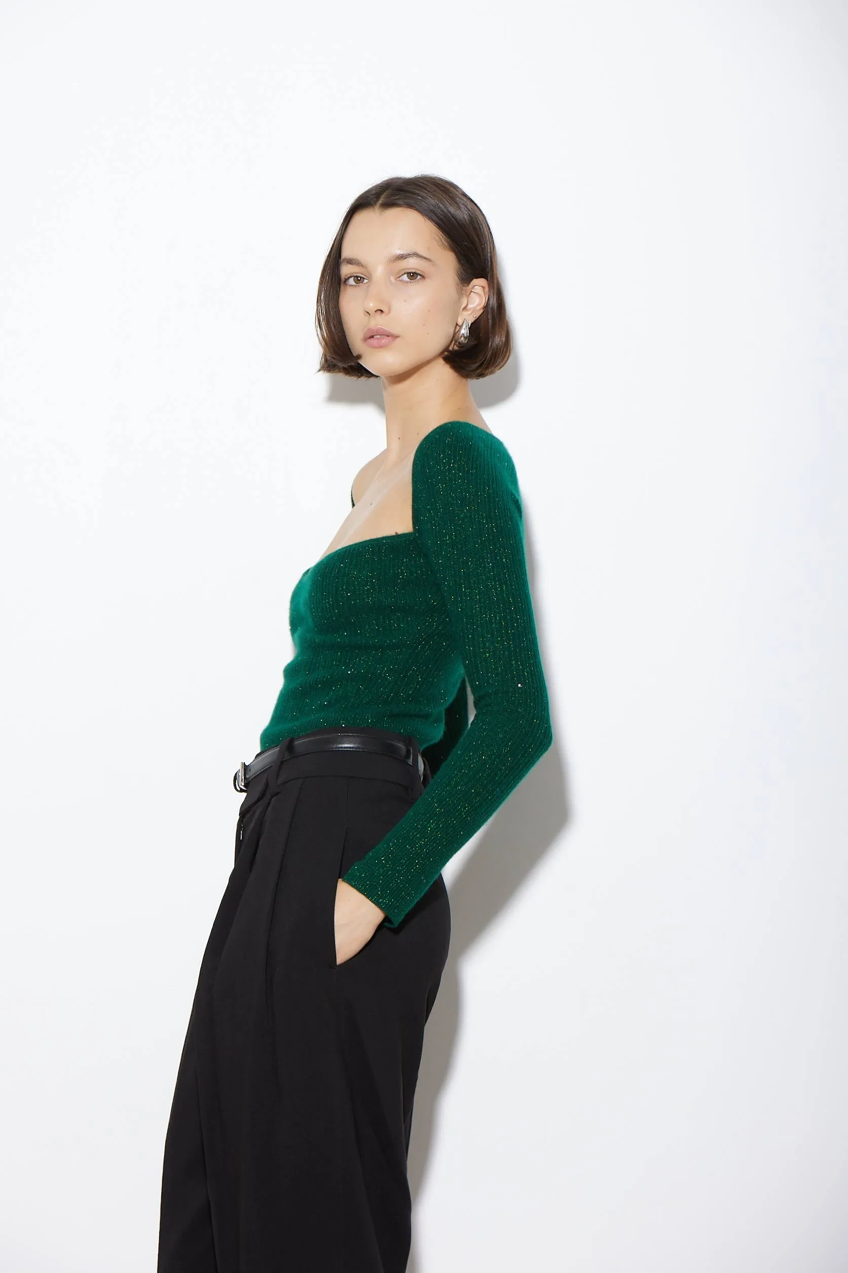 ARLO TOP GREEN CASHMERE