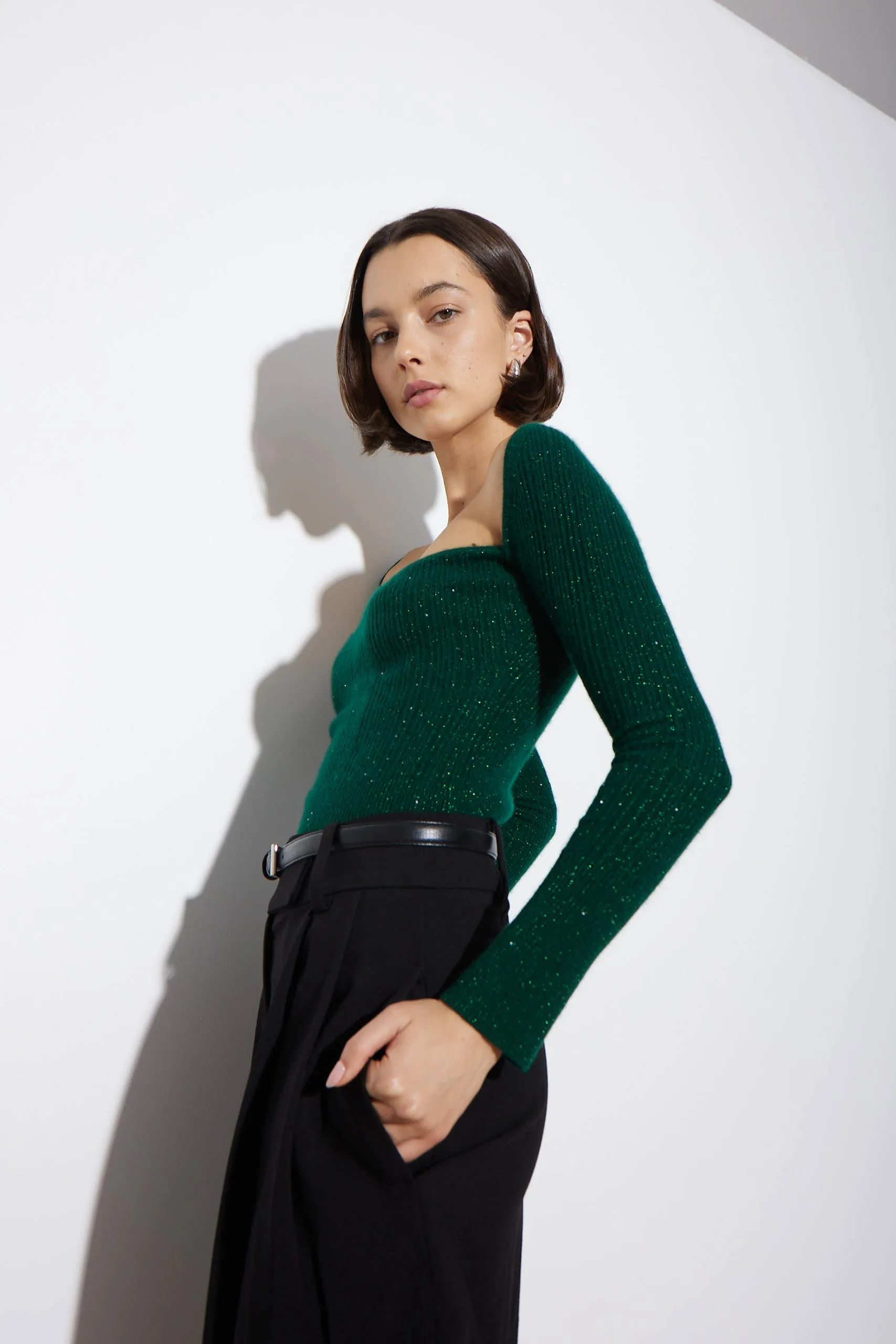 ARLO TOP GREEN CASHMERE