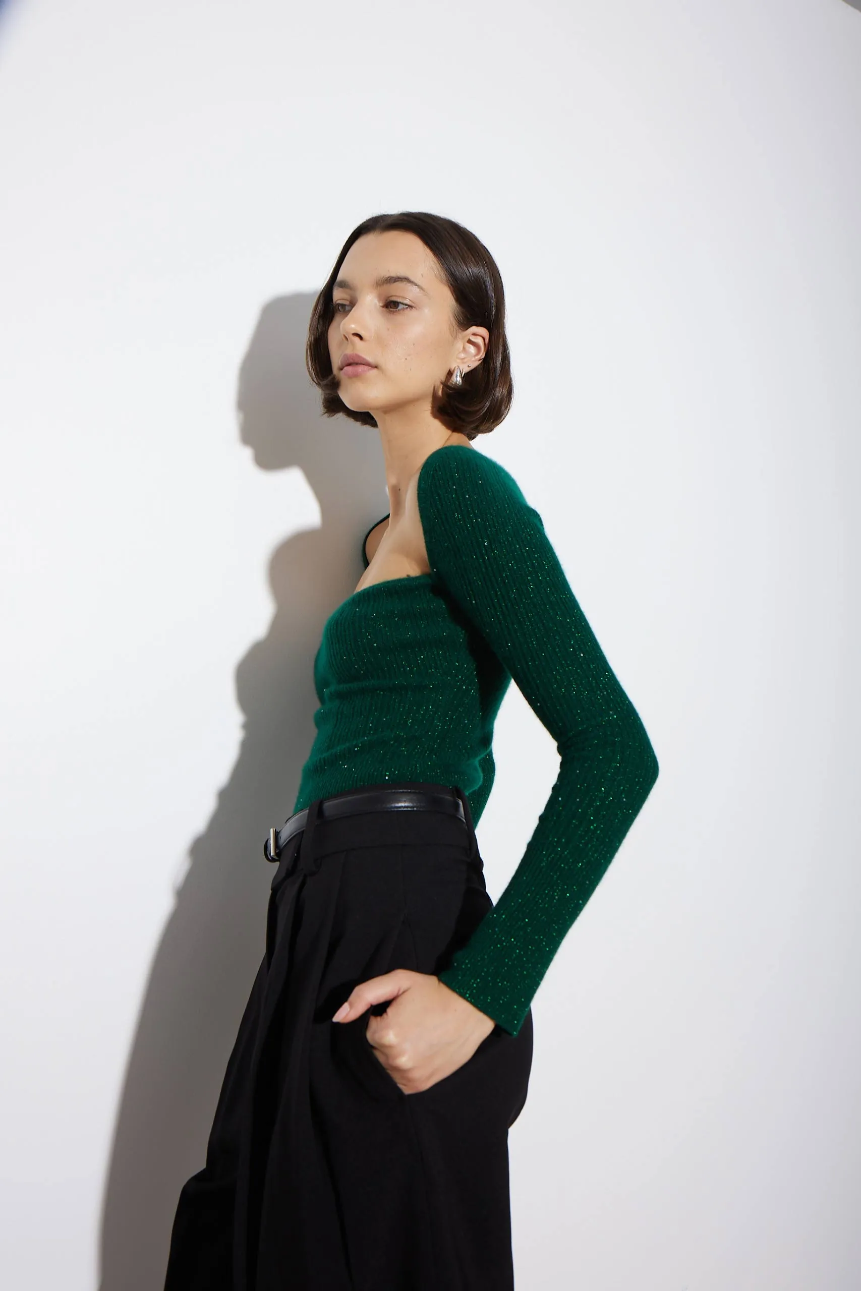 ARLO TOP GREEN CASHMERE