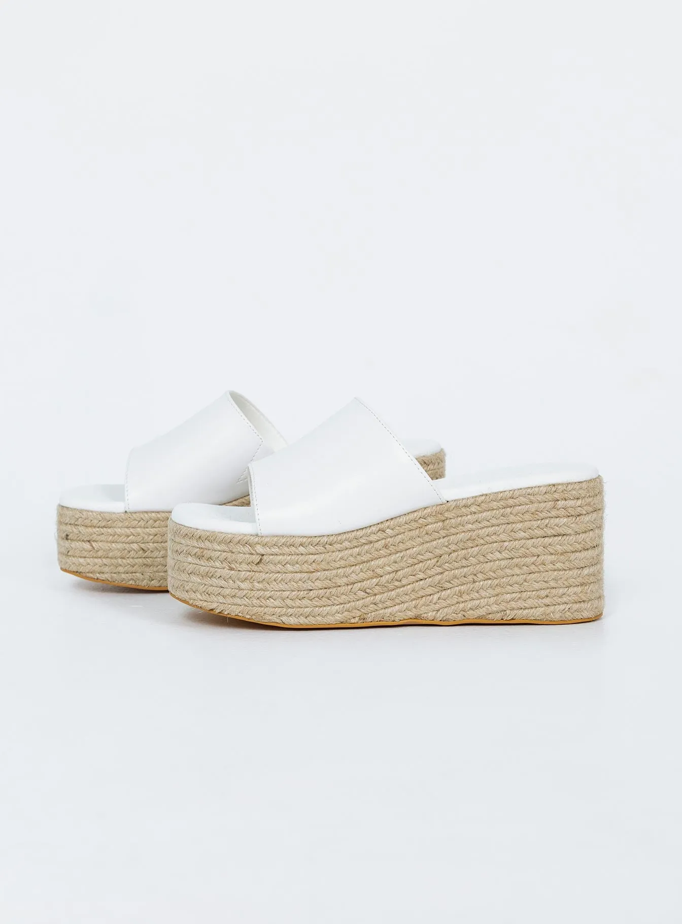 Arton Espadrille Platform Sandals White