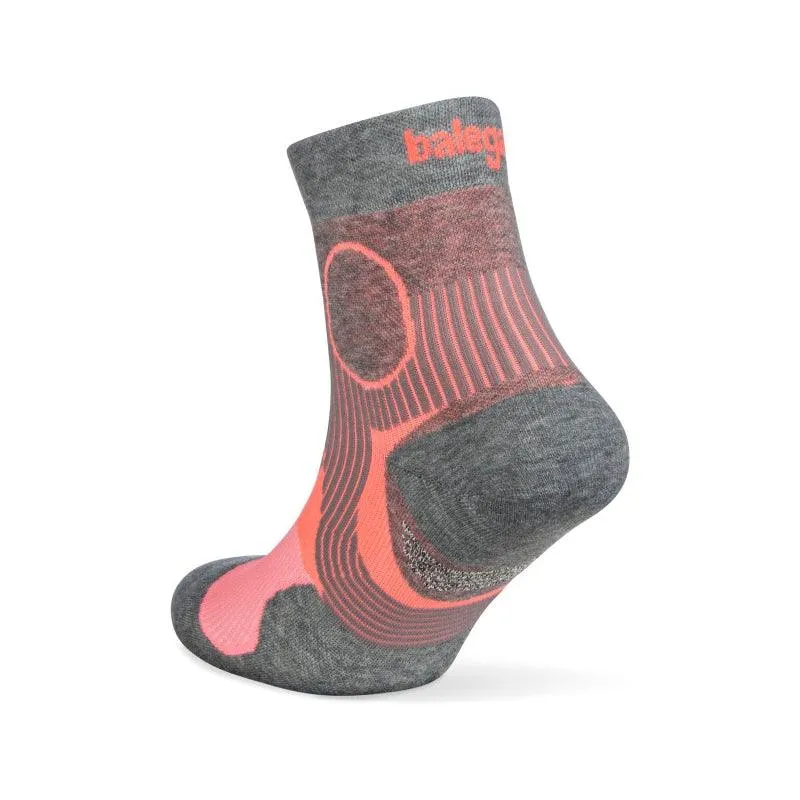 Balega Support Quarter Running Socks - Sherbert Pink/Mid Grey