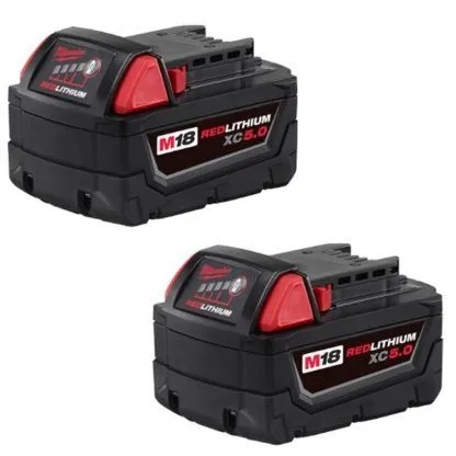 Battery Pack - Milwaukee M18™ REDLITHIUM™ XC5.0 Extended Capacity Battery, Various Pack Sizes, 48-11-1850 / 48-11-1852 / 48-11-1851