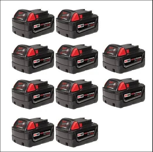 Battery Pack - Milwaukee M18™ REDLITHIUM™ XC5.0 Extended Capacity Battery, Various Pack Sizes, 48-11-1850 / 48-11-1852 / 48-11-1851