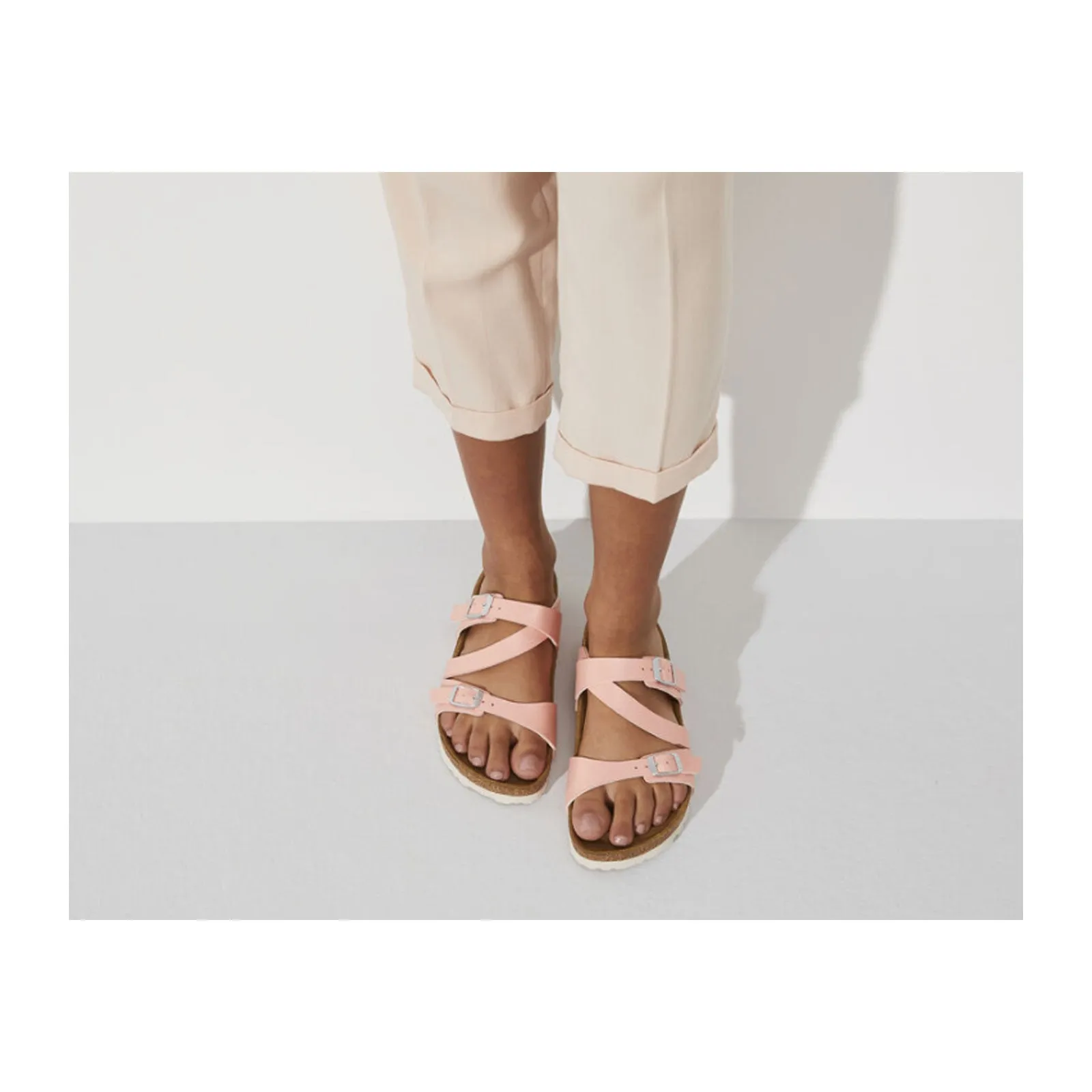 Birkenstock Salina Slide Sandal (Women) - Graceful Coral Peach Birko-Flor