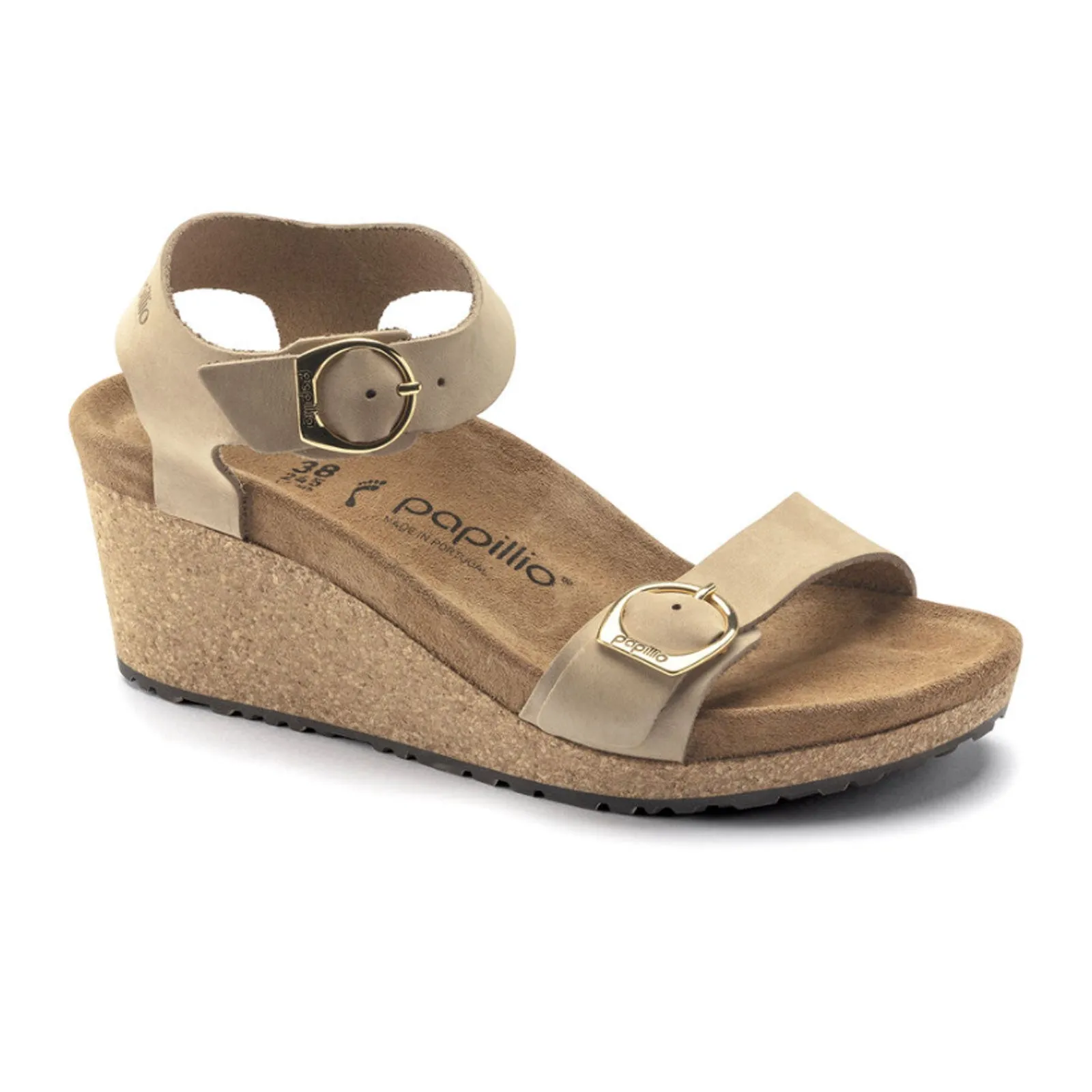 Birkenstock Soley Ring-Buckle Narrow Wedge Sandal (Women) - Sandcastle Leather