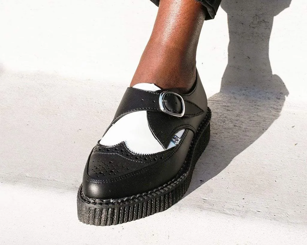 Black & White TUKskin™ Wing Buckle Pointed Creeper