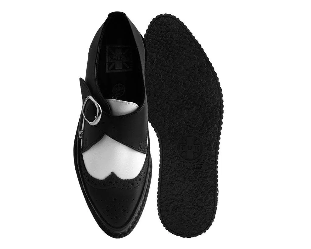 Black & White TUKskin™ Wing Buckle Pointed Creeper