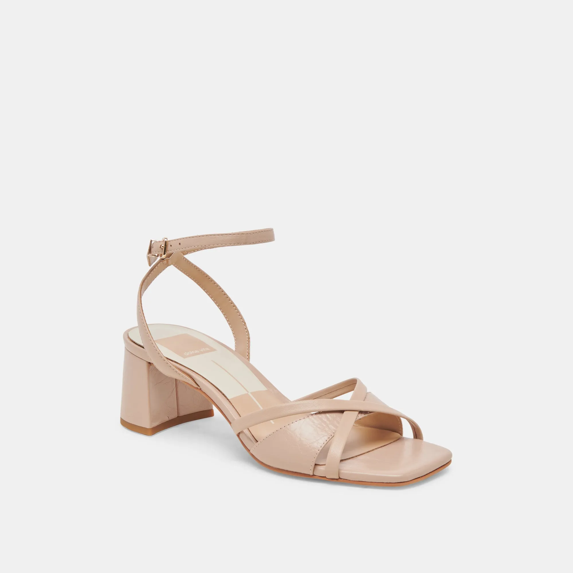 BLAKLY HEELS BEIGE CRINKLE PATENT