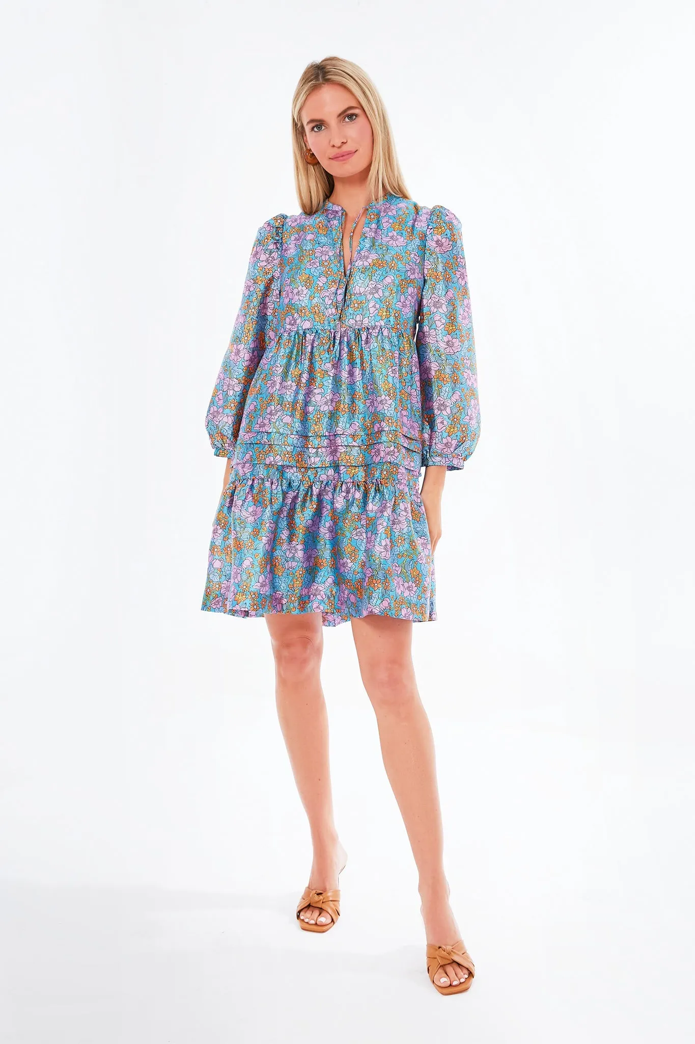 Blue Flowerscape Arvilla Dress