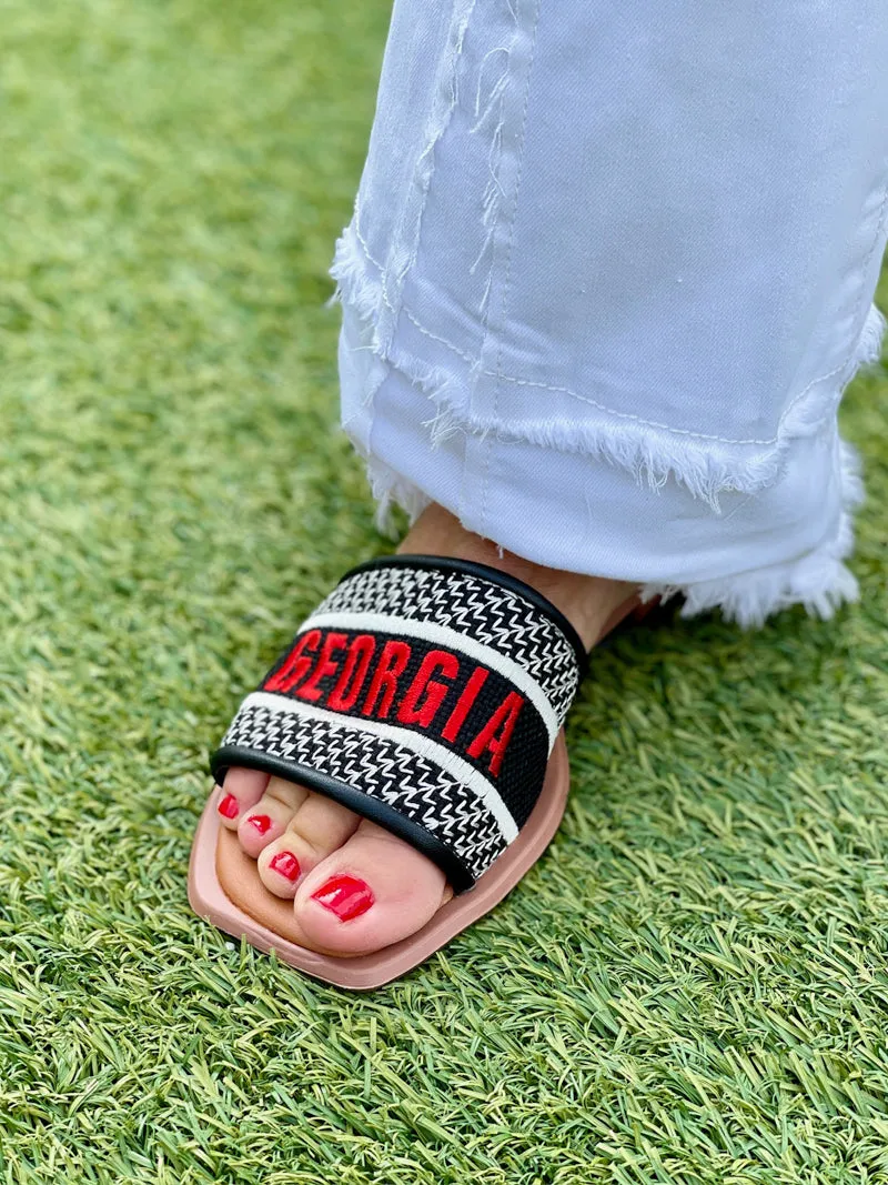 Bobbie Game Day Sandals - Georgia Black and Red