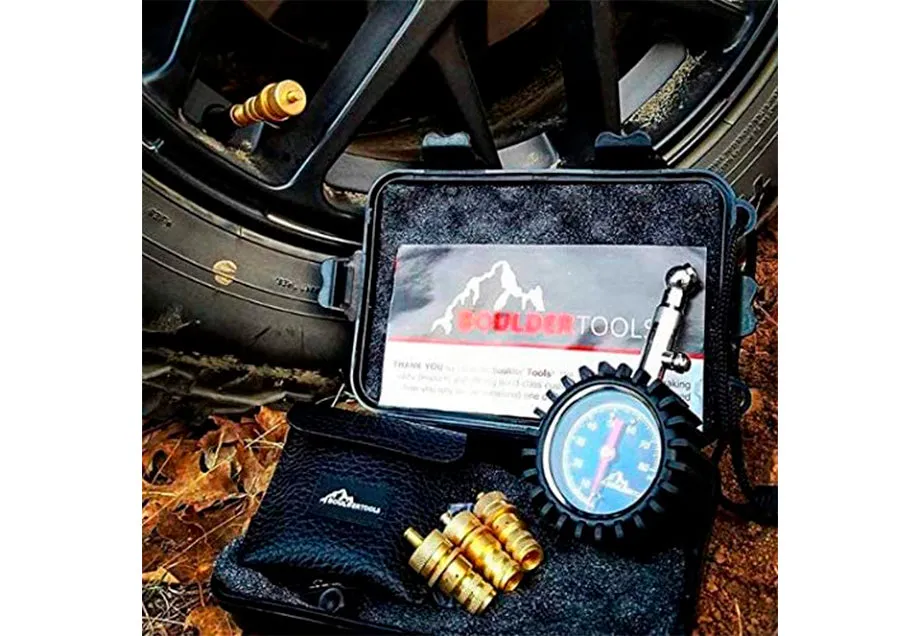 Boulder Tools Tire Deflators and 80 PSI Tire Pressure Gauge - Adjustable, Automatic for car, Truck, Motorcycle