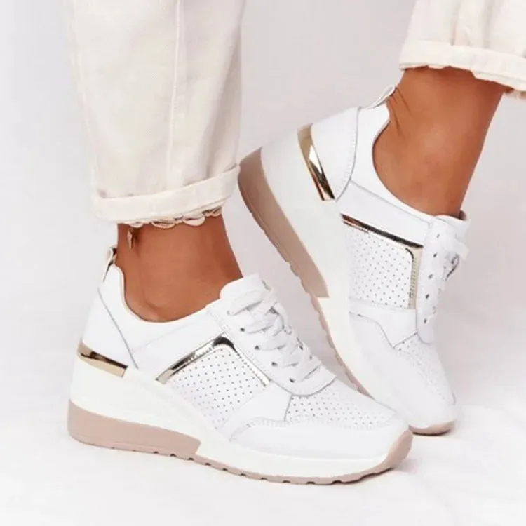 Brand Design 2021 New Women Casual Shoes Height Increasing Sport Wedge Shoes Air Cushion Comfortable Sneakers Zapatos De Mujer