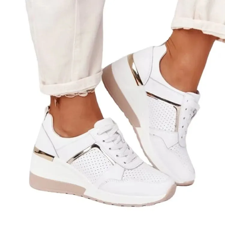 Brand Design 2021 New Women Casual Shoes Height Increasing Sport Wedge Shoes Air Cushion Comfortable Sneakers Zapatos De Mujer