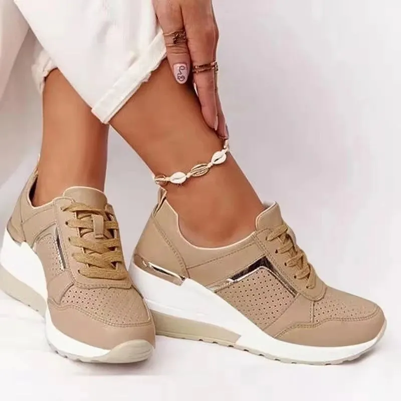 Brand Design 2021 New Women Casual Shoes Height Increasing Sport Wedge Shoes Air Cushion Comfortable Sneakers Zapatos De Mujer