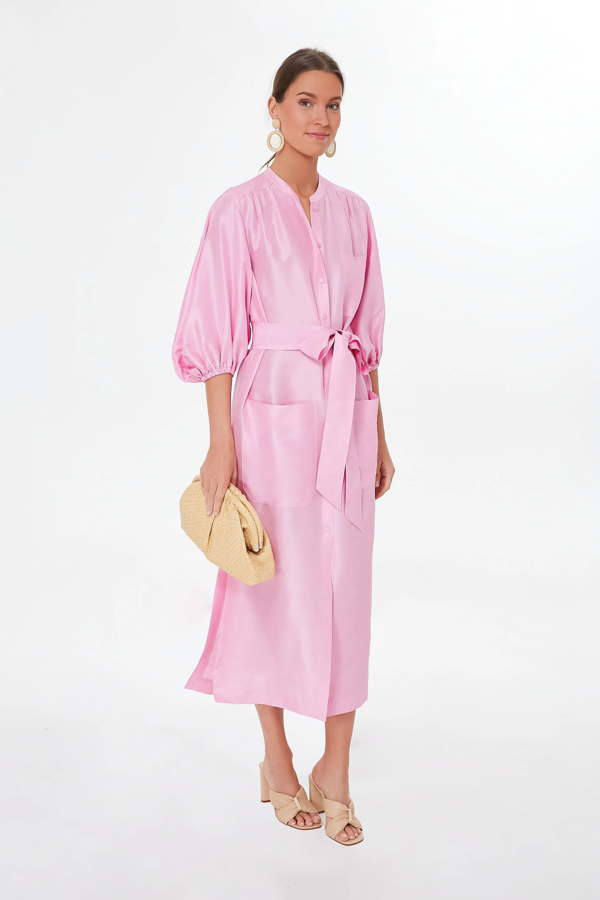 Bright Foxglove Column Shirt Dress