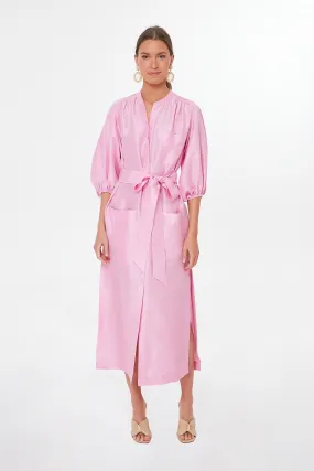 Bright Foxglove Column Shirt Dress