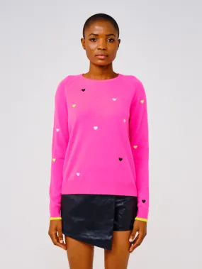 Brodie Cashmere Pink Little Mini Heart Jumper