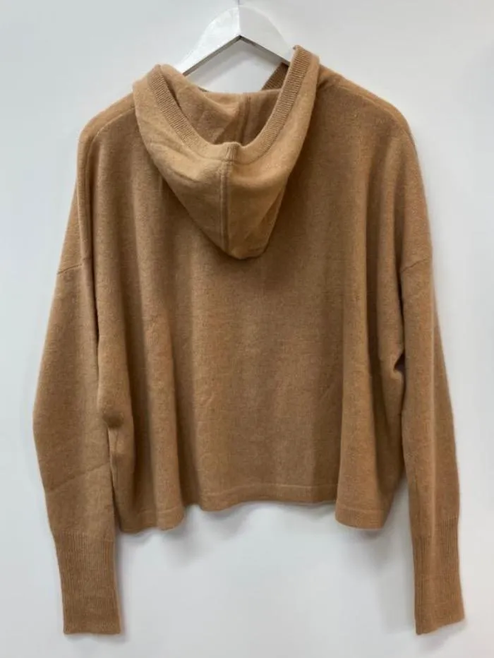 Brodie Cashmere S Camel Cameron Button Hoodie