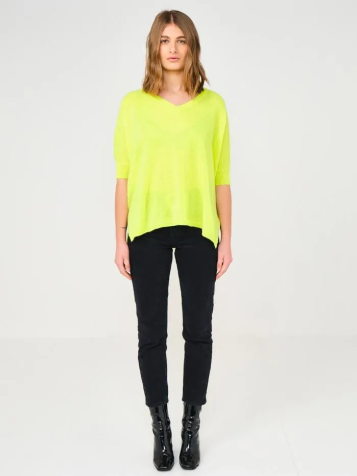 Brodie Cashmere S Neon Yellow Bronte Tee