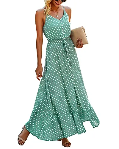 BTFBM Women's Soft, Polka Dot Light Green, Large