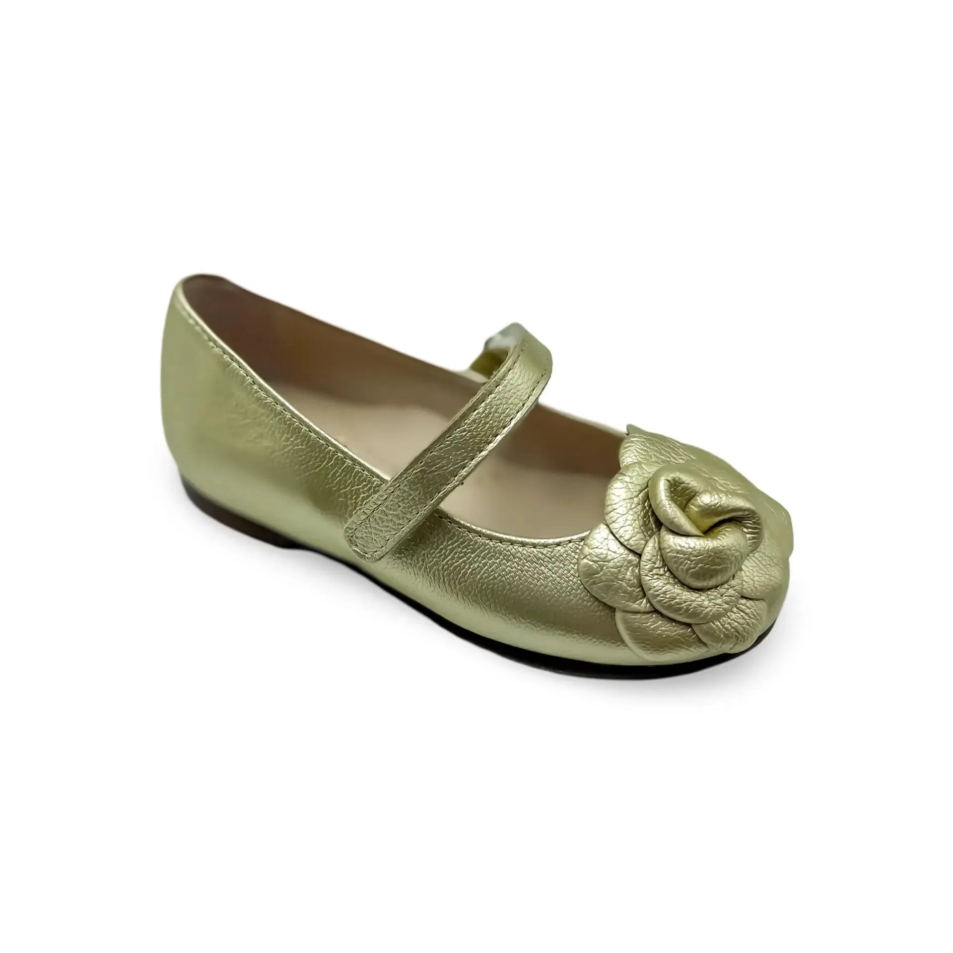 Camille- Gold Leather Mary Jane Shoes