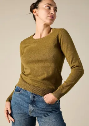 Cashmere Daisy Crew Neck in Bronze