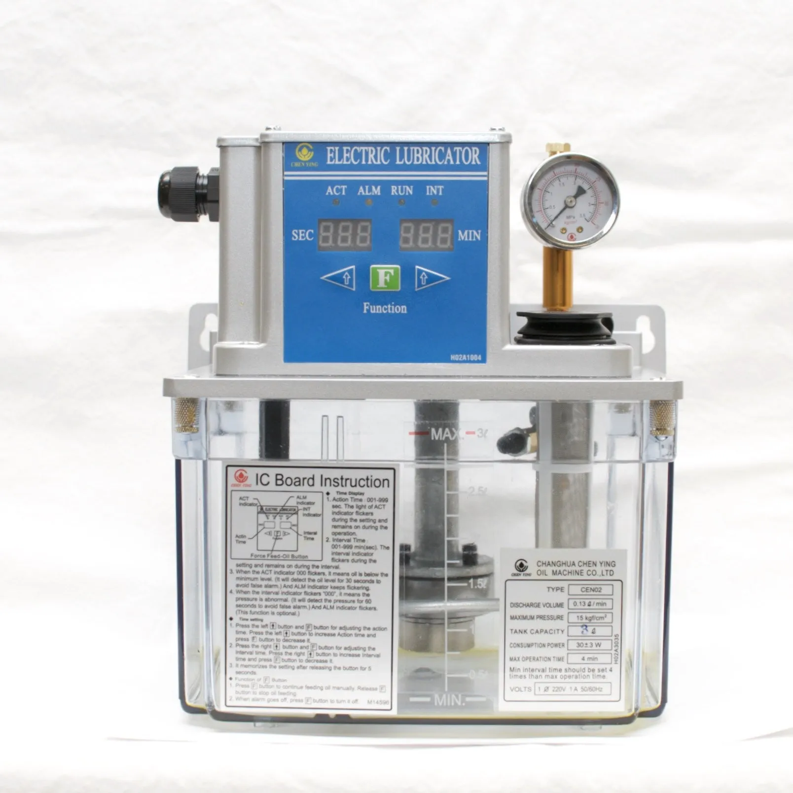 CEN02 Electric Lubricator 220VAC Lubrication Unit, Programmable, 3L tank