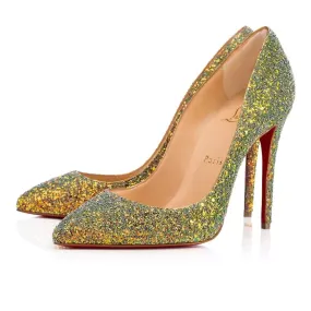 Christian Louboutin Pigalle Follies 100 Glitter Dragonfly Pollen Heels 35 UK 2