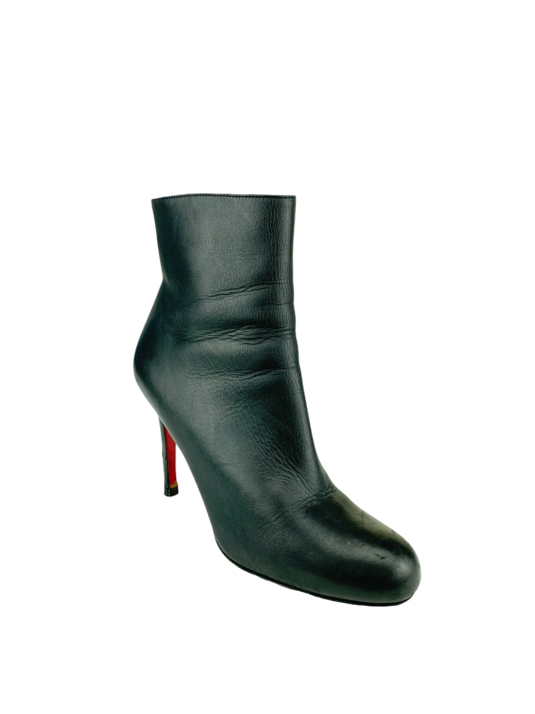 Christian Louboutin Women's Leather Ankle Boots Black Size 37.5 (IT) 7.5 (US)