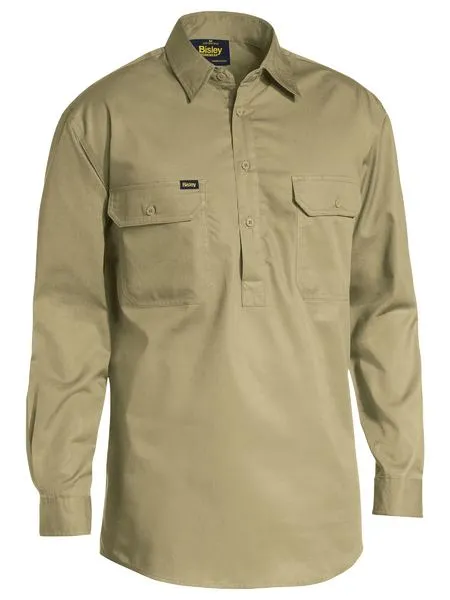 Closed Front Cool Lightweight Drill Shirt - Long Sleeve BSC6820