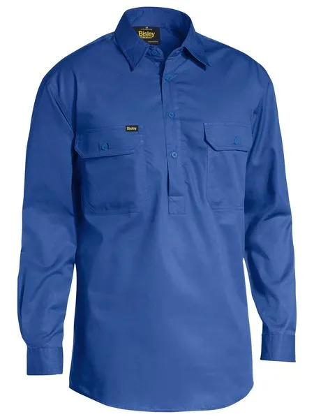 Closed Front Cool Lightweight Drill Shirt - Long Sleeve BSC6820