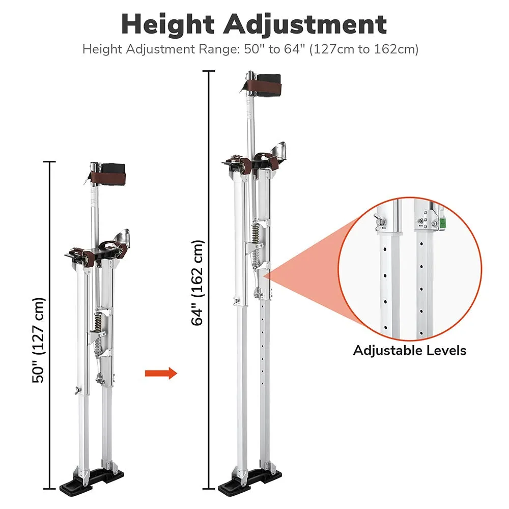 DIY 50"-64" Aluminum Drywall Stilts Blue Silver Options