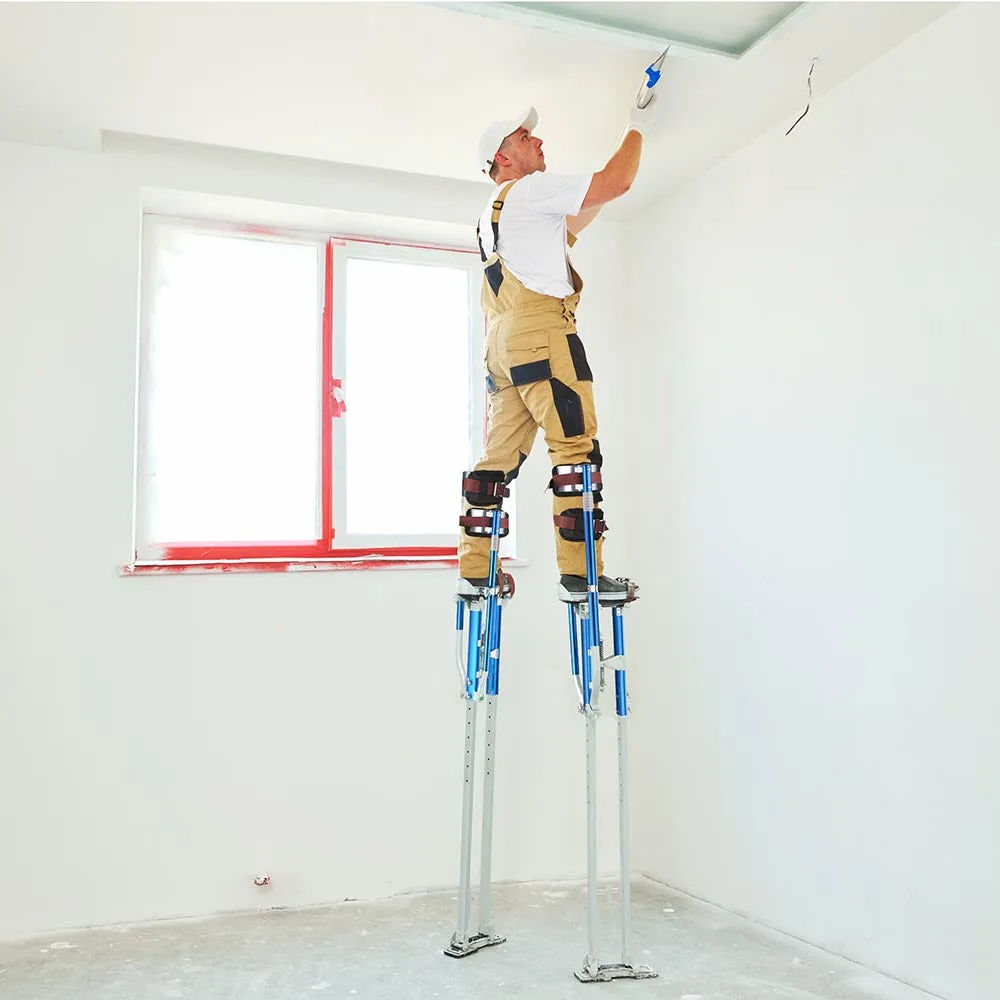 DIY 50"-64" Aluminum Drywall Stilts Blue Silver Options