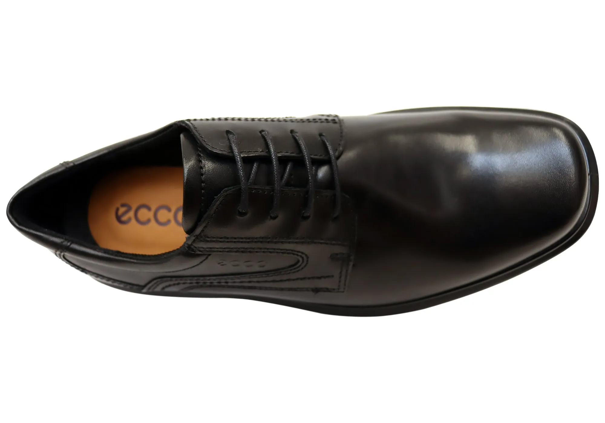 ECCO Mens Helsinki Plain Tie Comfortable Leather Lace Up Dress Shoes