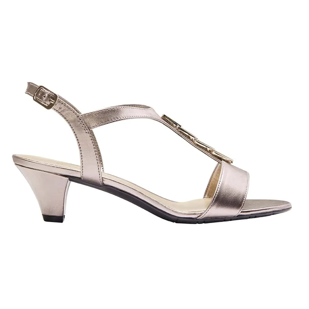 Elope Heel in Pewter Leather