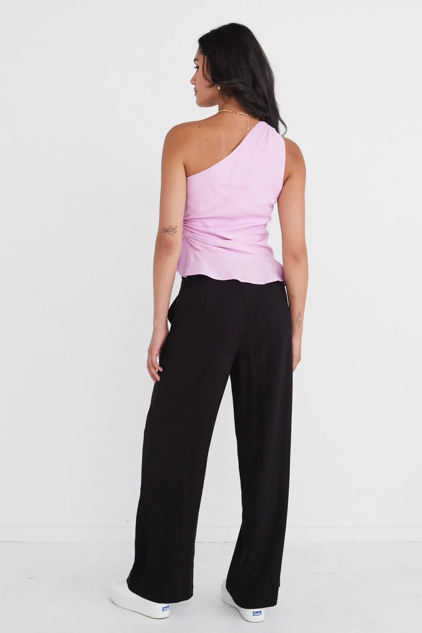 Fairytale Lilac Pink One Shoulder Cutout Top