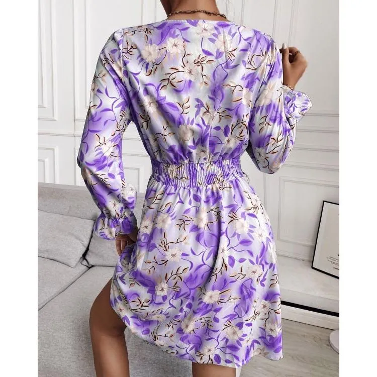 Floral Print Long Sleeve Dress