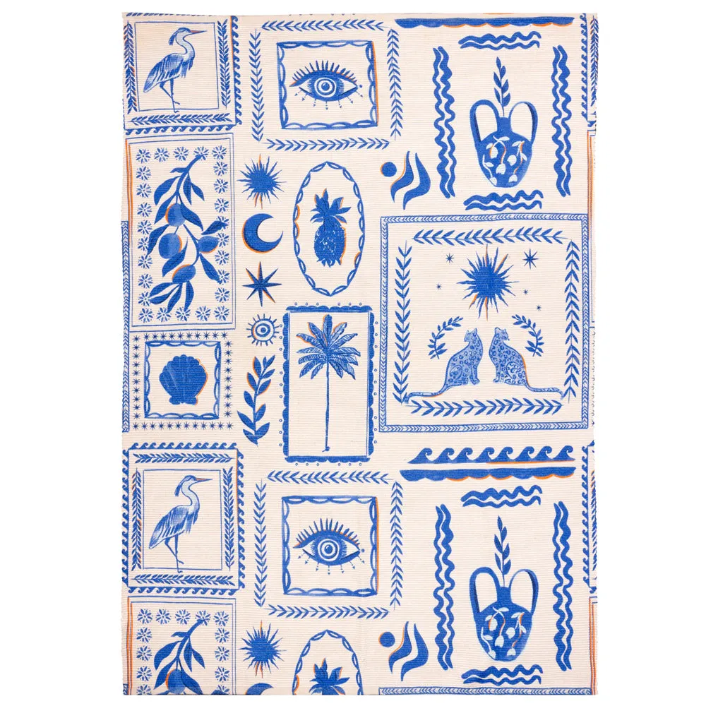 Frieze Outdoor Washable Rug Blue