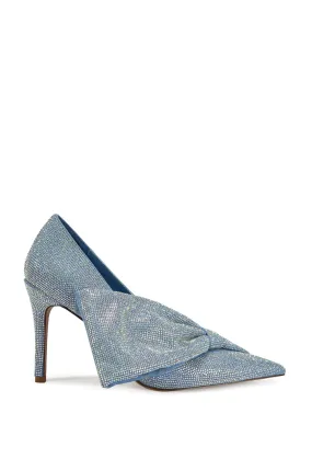 GEOVANNI-DENIM OVERSIZED BOW STILETTO PUMP