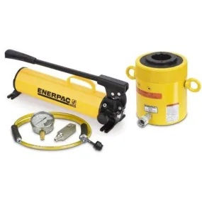 GT-SCH1003H 100 Ton, 3 in Stroke, Hollow Hydraulic Cylinder and Hand Pump Set