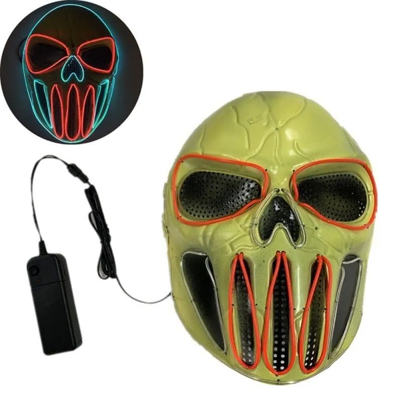 Halloween Light Up Uv Mask for Spooky Costumes